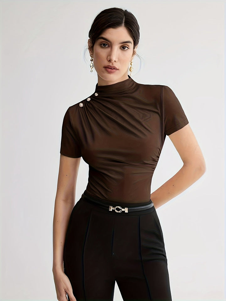 Sienna | Mock Neck Kortärmad Topp