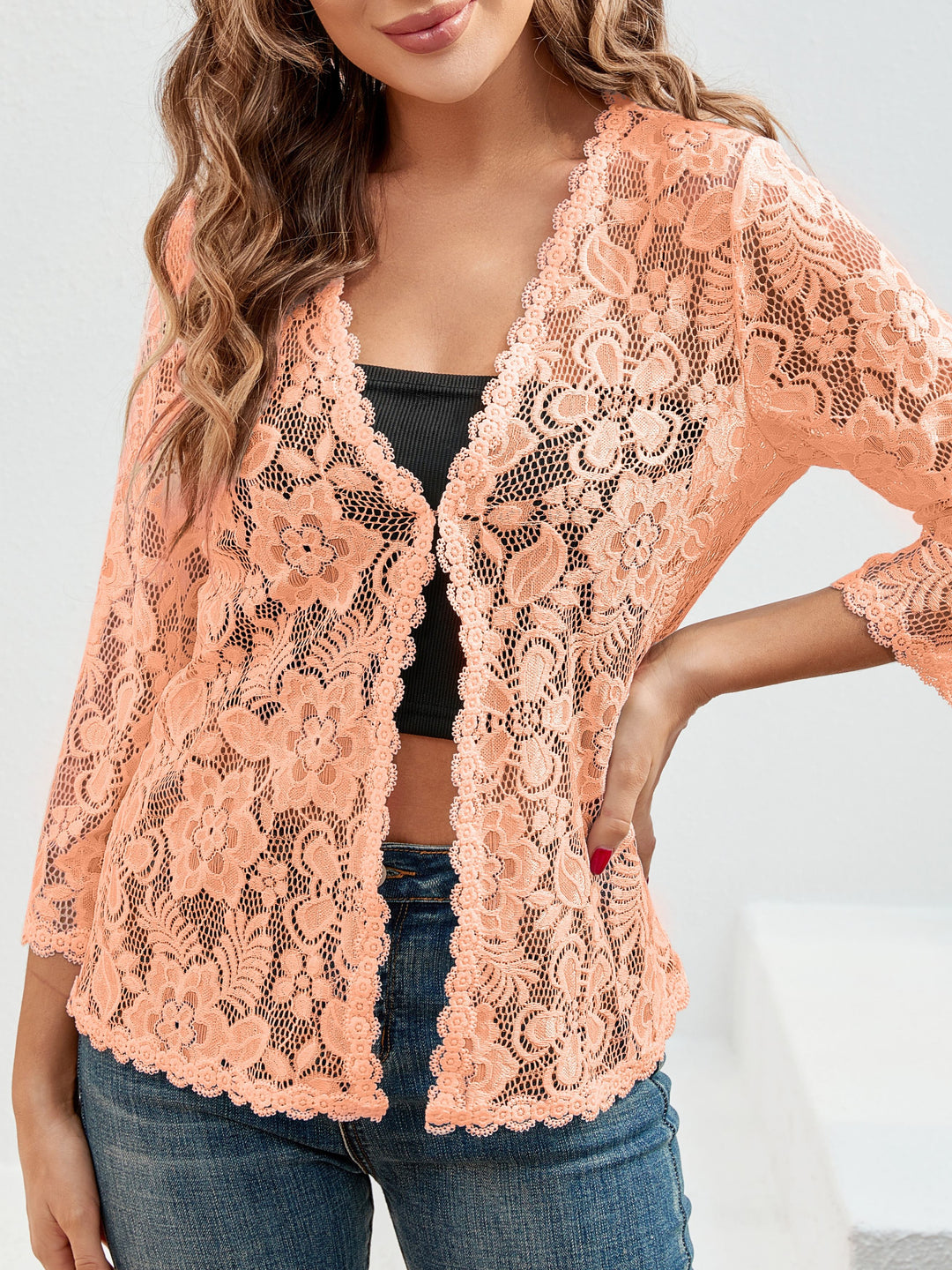 Cassandra | Blommig Öppen Cardigan