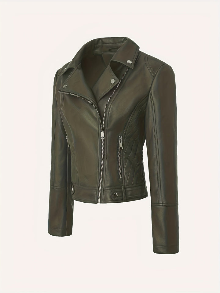 Mabel | Skulpterad Zip-Front Moto Jacka