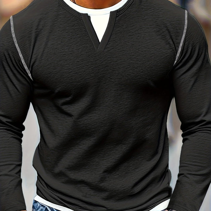 Nathan | Raffinerad Notch-Neck Henley Skjorta