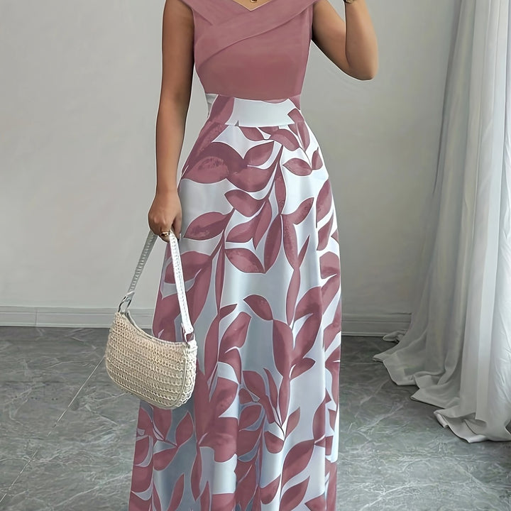 Lucille | Elegant Blommig Maxi Klänning