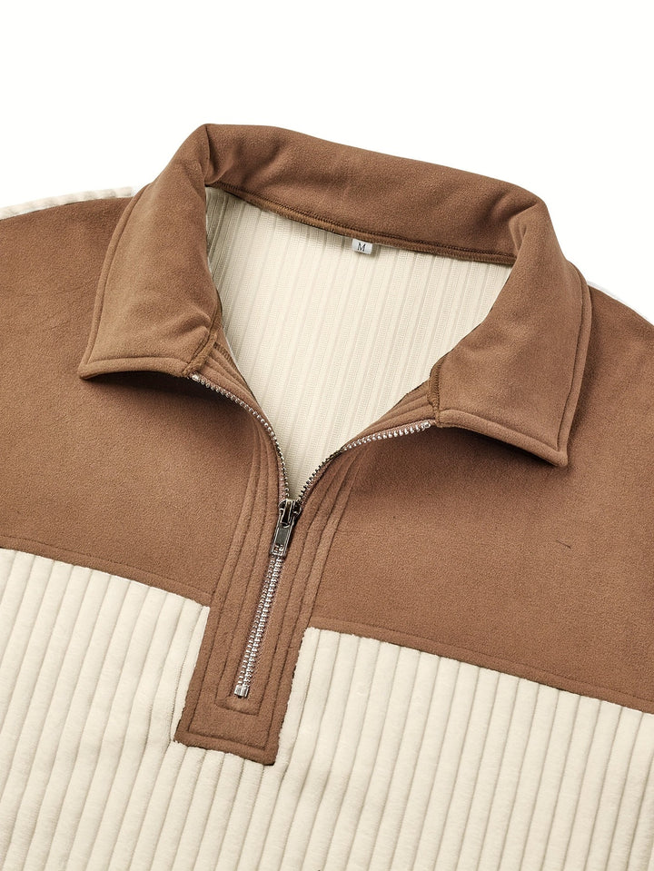 Roland | Tvåfärgad Quarter-Zip Pullover