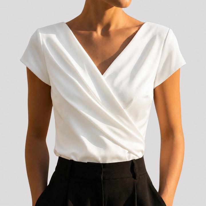 Gemma | Draperad Wrap-Front Blus