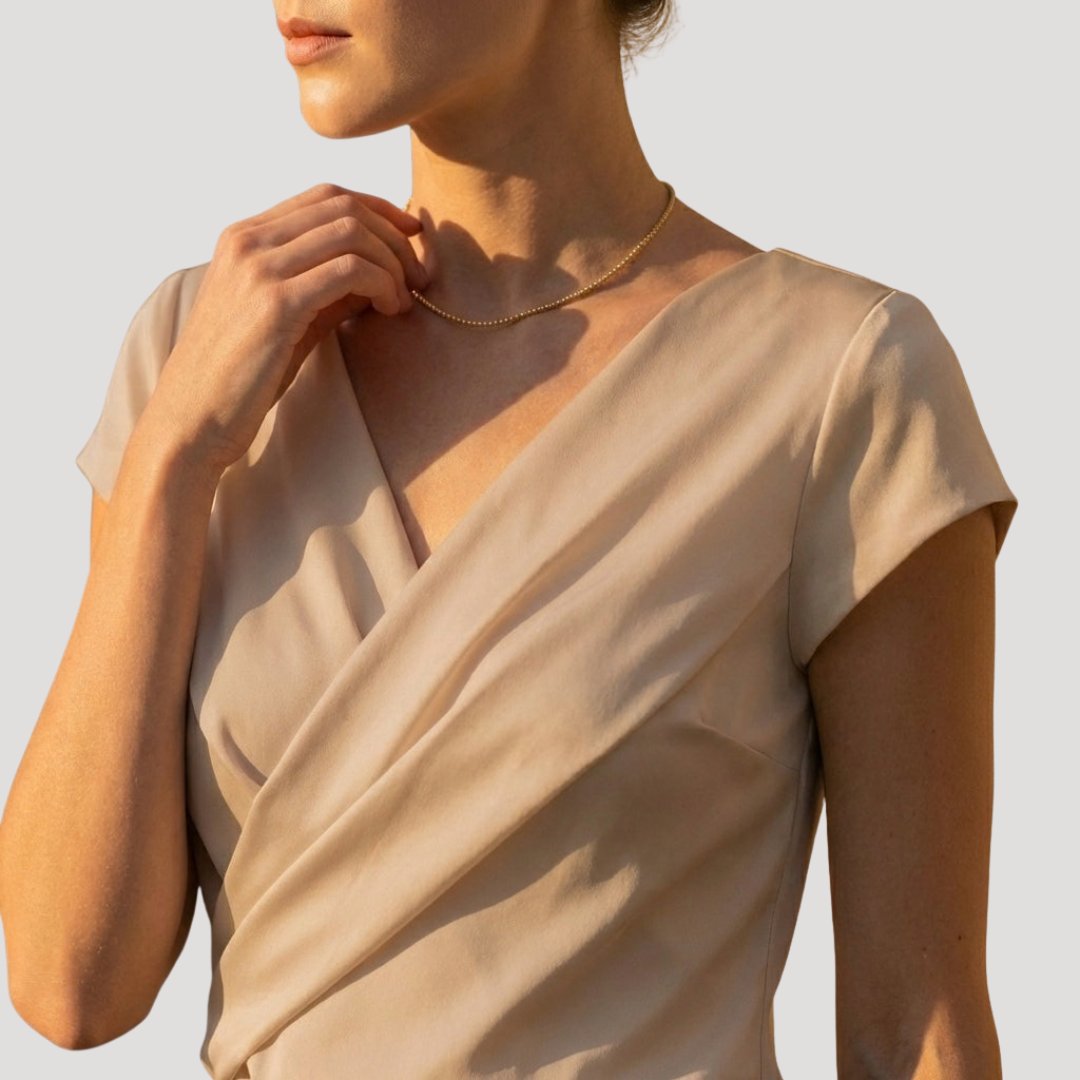 Gemma | Draperad Wrap-Front Blus
