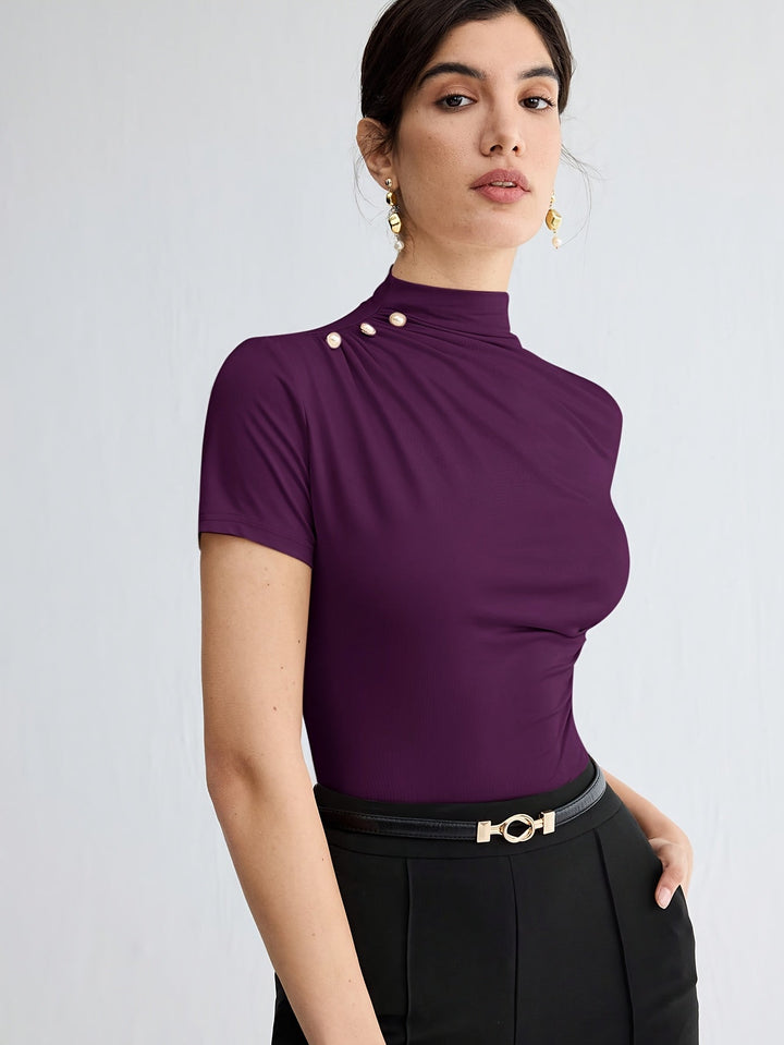 Sienna | Mock Neck Kortärmad Topp
