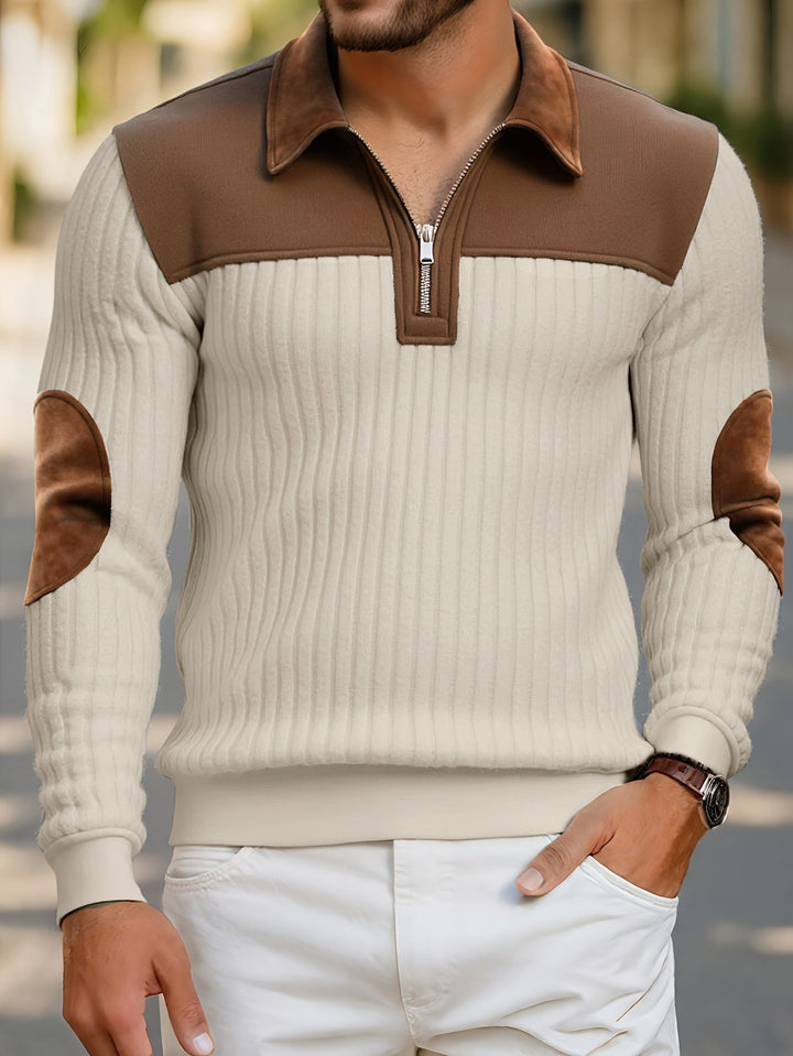 Roland | Tvåfärgad Quarter-Zip Pullover