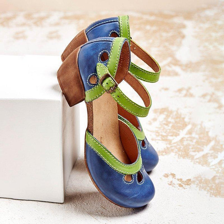 Felicity | Komfort Lågklackade T-Strap Sandaler