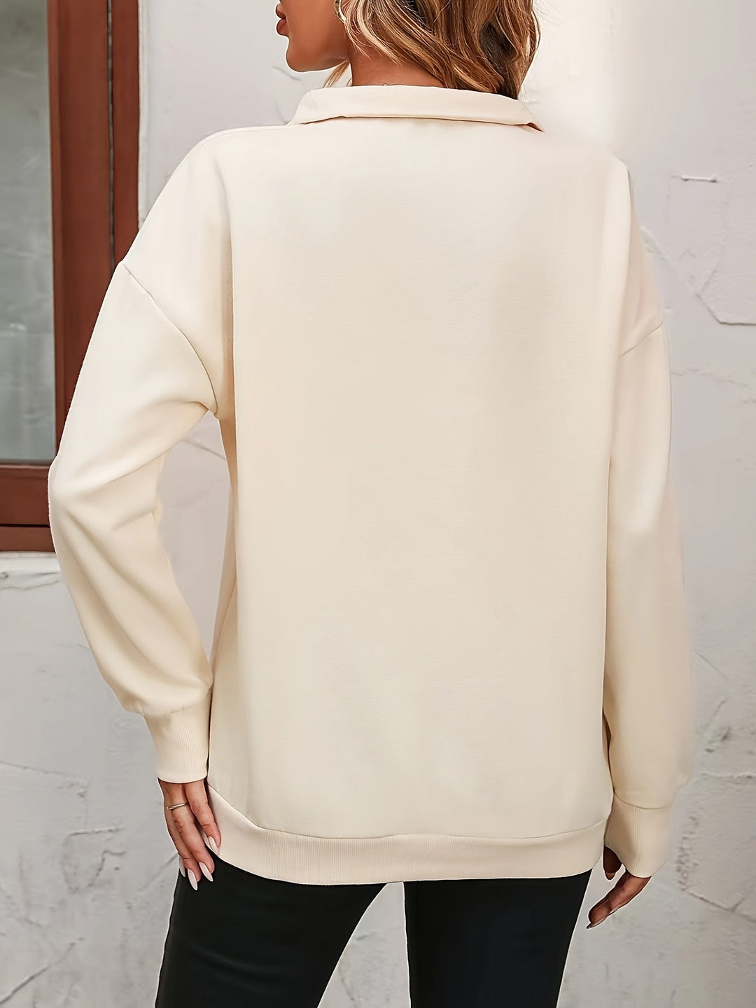 Gwyneth | Avslappnad Halvdragkedja Sweatshirt