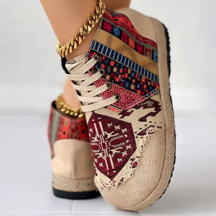 Talia | Boho Mönstrade Hög-Top Sneakers