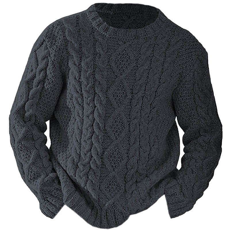 Ellis | Kabelstickad Crew Neck Tröja