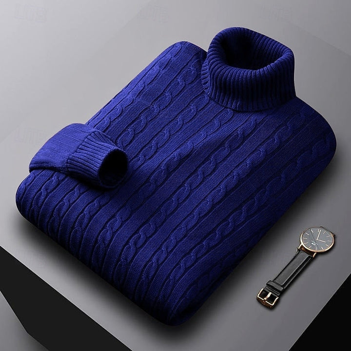 Rhys | Kabelstickad Turtleneck Tröja