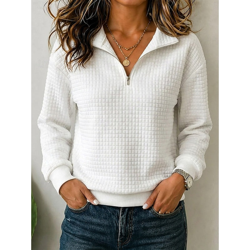 Annette | Texturerad Quarter-Zip Pullover