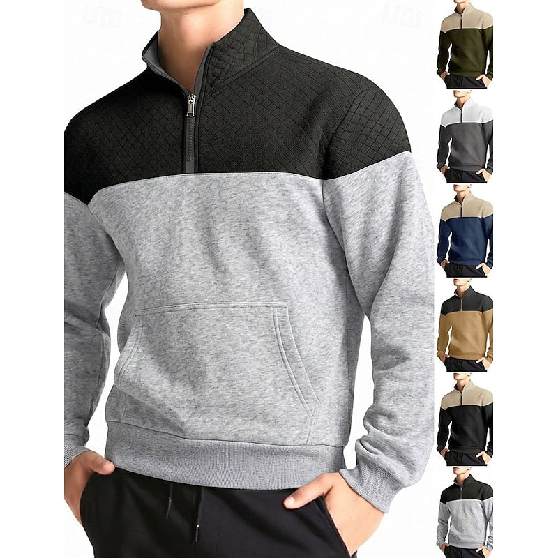 Braxton | Texturerad Quarter-Zip Sweatshirt