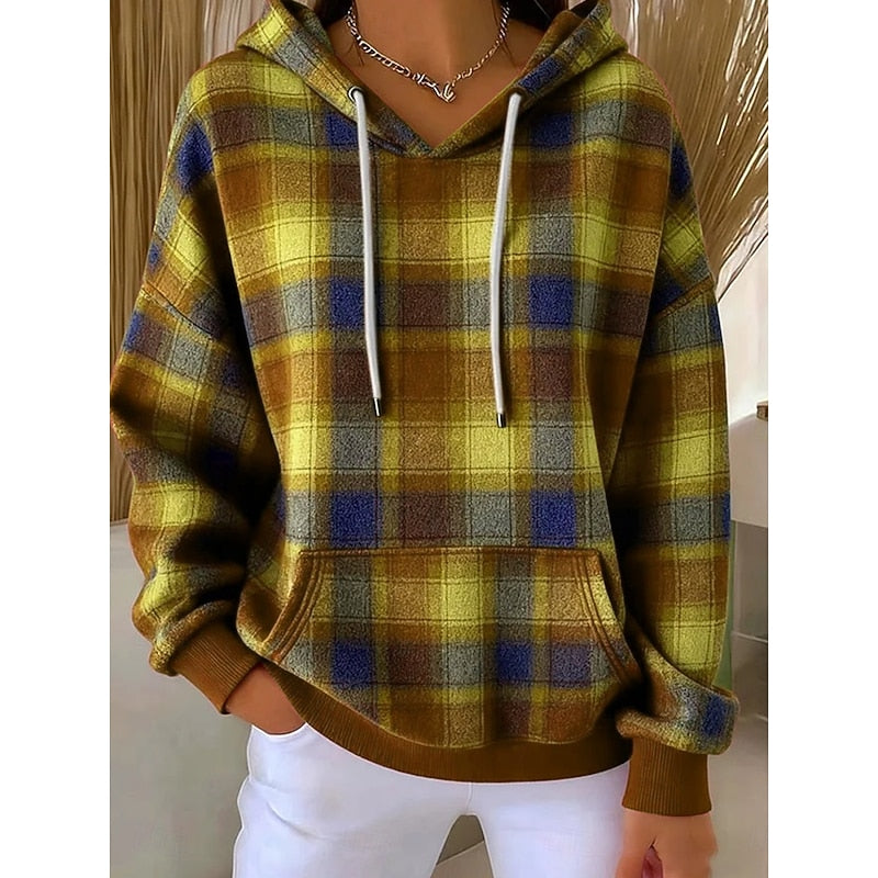 Sadie | Mysig Rutig Hoodie
