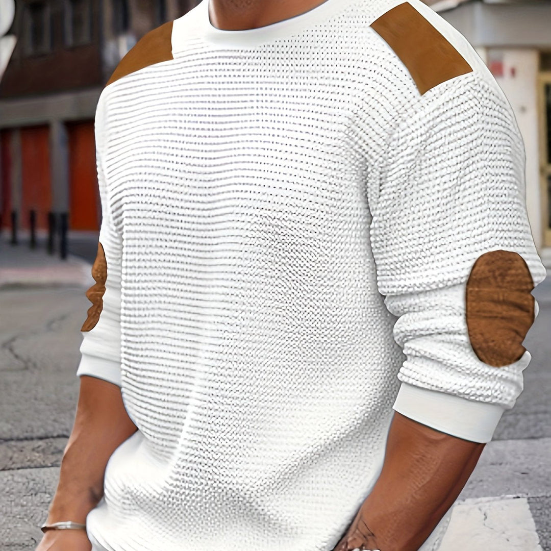 Aaron | Texturerad Elbow-Patch Tröja
