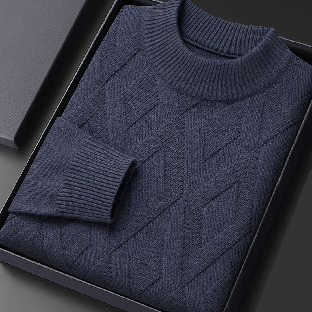 Ellis | Texturerad Mock-Neck Tröja