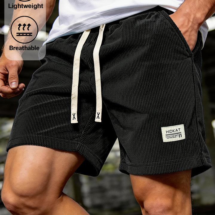 Preston | Avslappnade ribbade shorts med dragsko