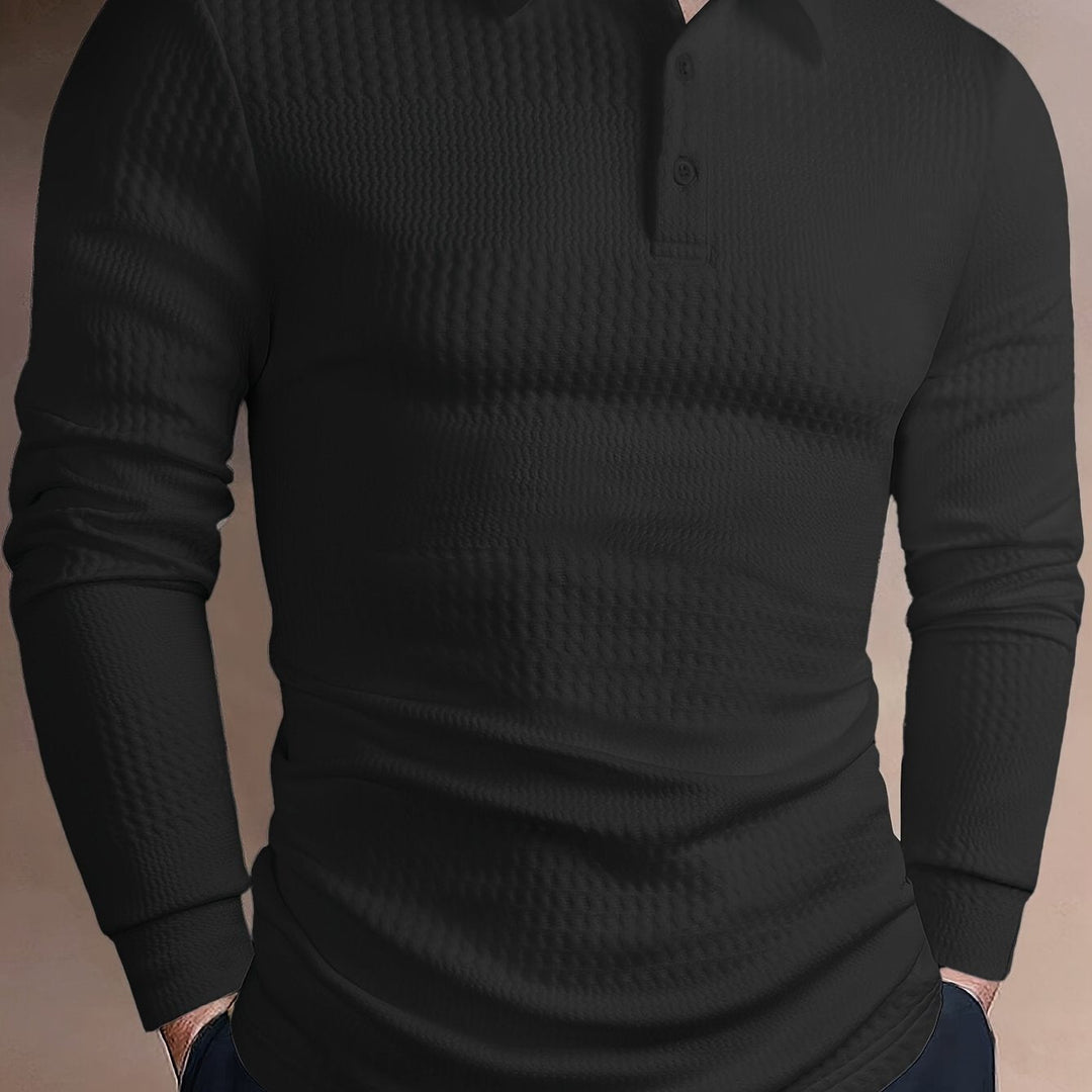 Fletcher | Texturerad långärmad polo