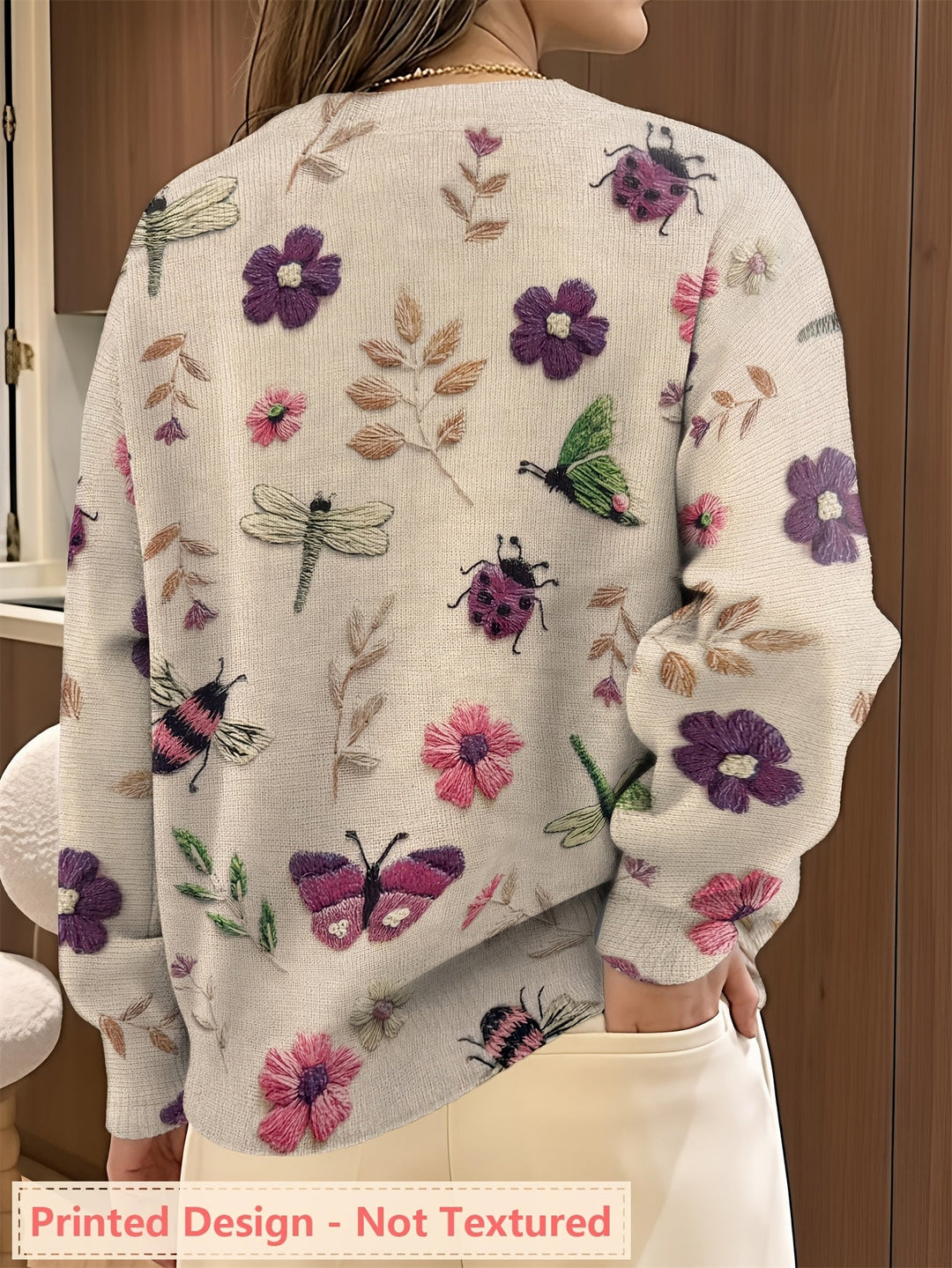 Elsie | Botanisk Tryckt Crewneck Tröja