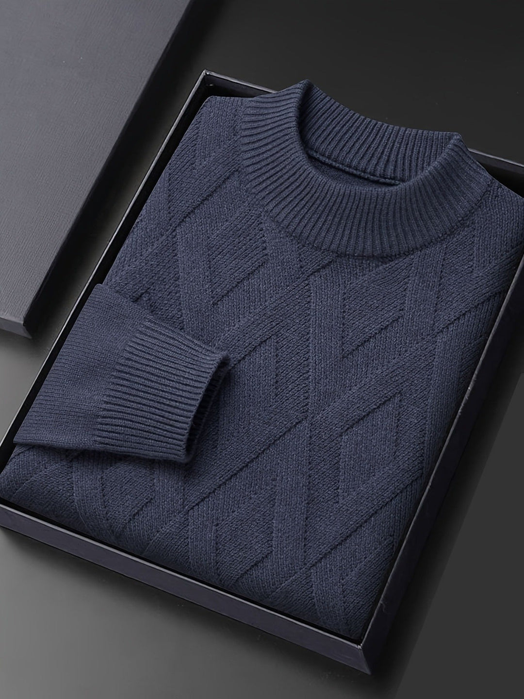 Ellis | Texturerad Mock-Neck Tröja