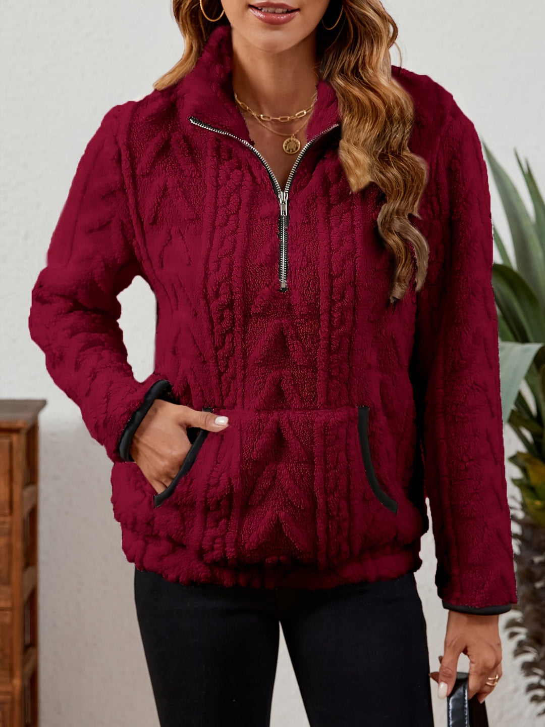 Delilah | Mysig Halvdragkedja Pullover