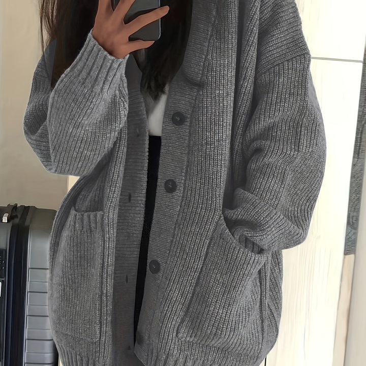 Maisie | Avslappnad Knapplång Cardigan