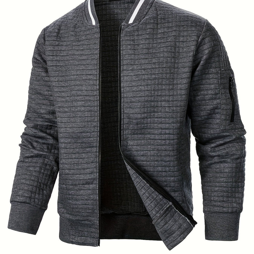 Raymond | Texturerad Zip-Up Bomberjacka