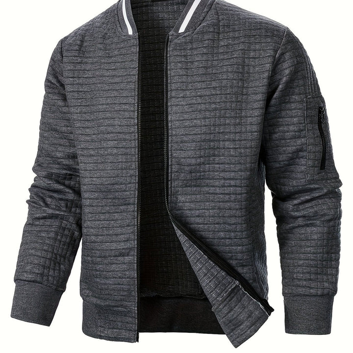 Raymond | Texturerad Zip-Up Bomberjacka
