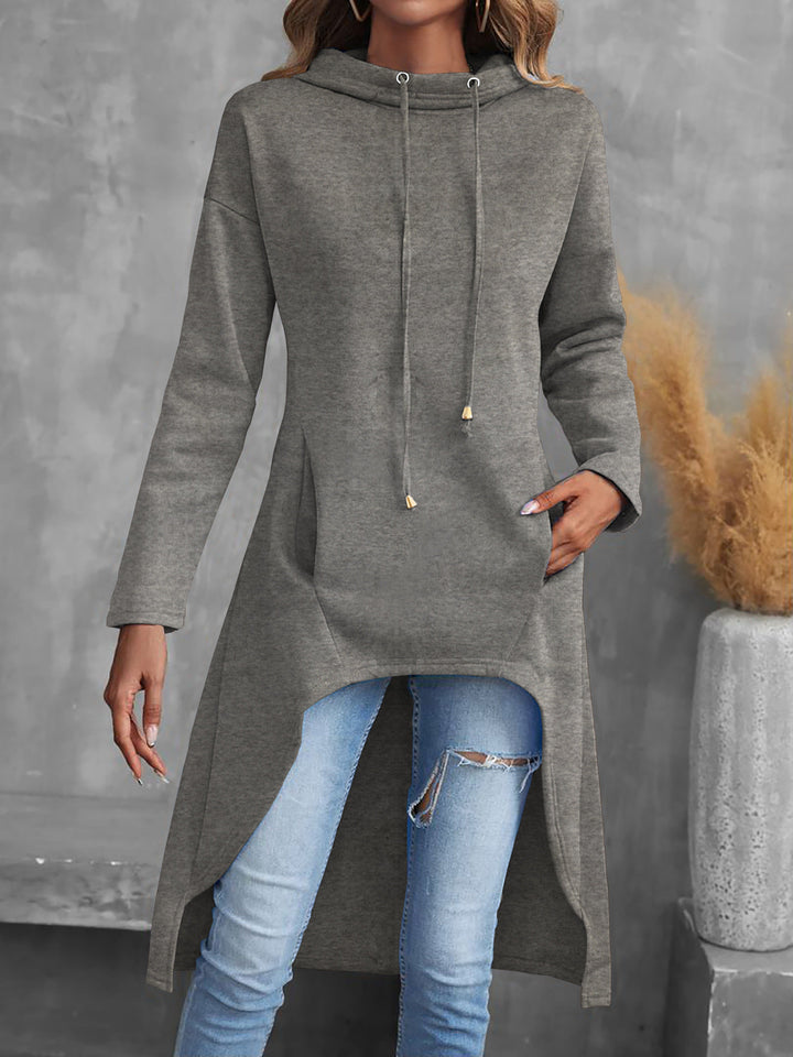 Tabitha | Hög-Låg Dragkedja Hoodie