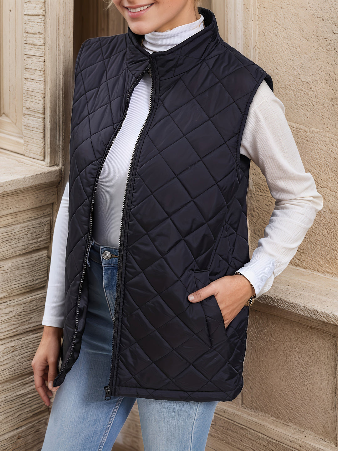 Eileen | Diamantquiltad Långväst