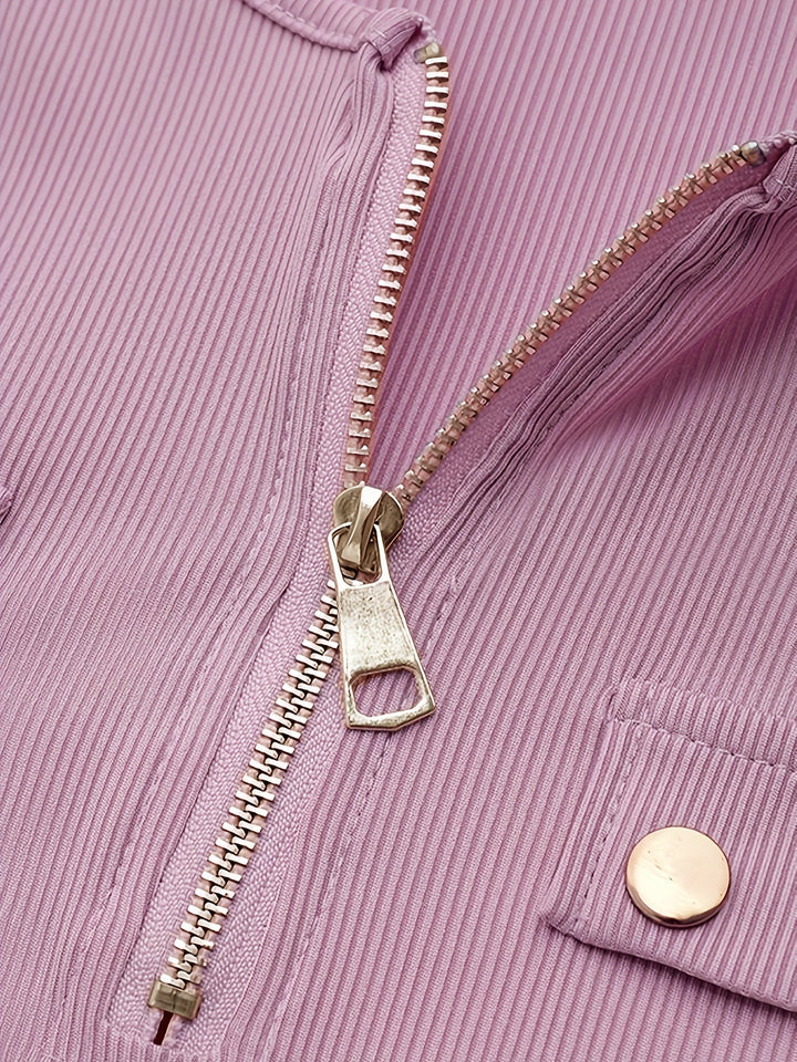 Wendy | Ribbad Zip-Front Topp