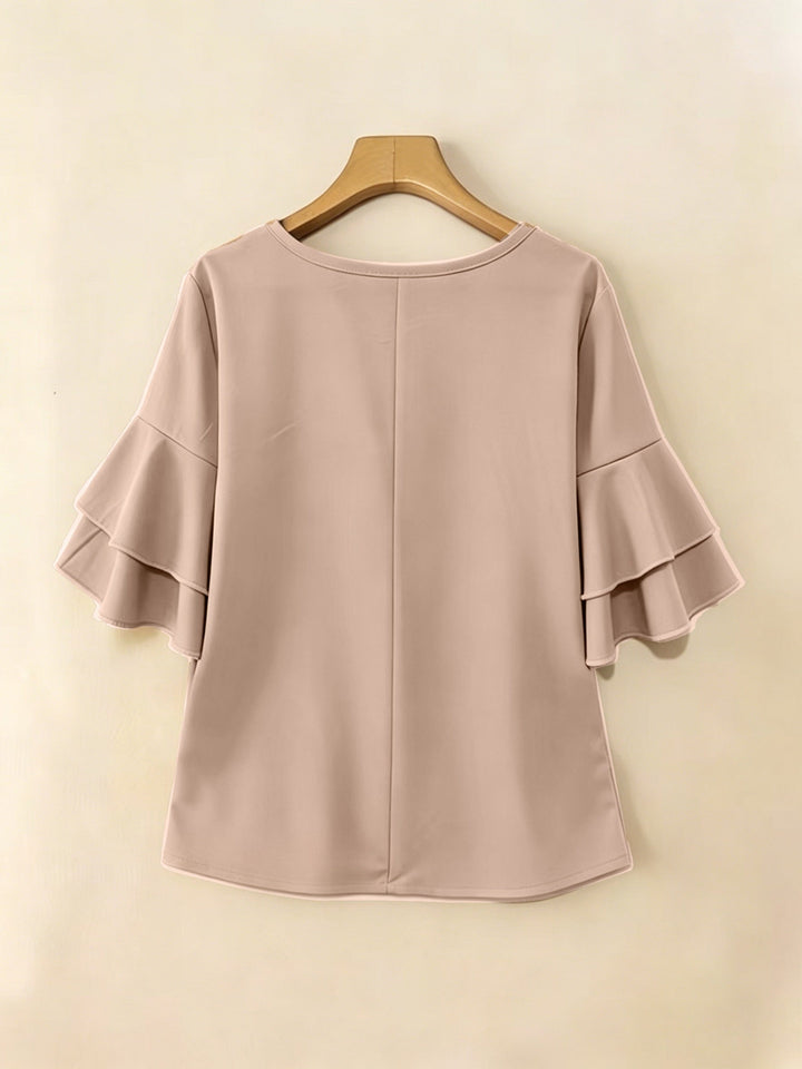 Karen | Blus med Utsvängda Ärmar och Plissering