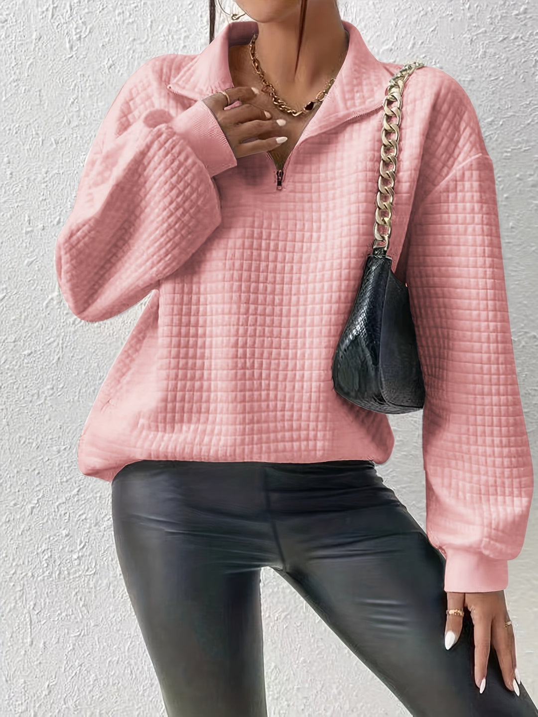 Susanna | Avslappnad Kvartzip-Pullover