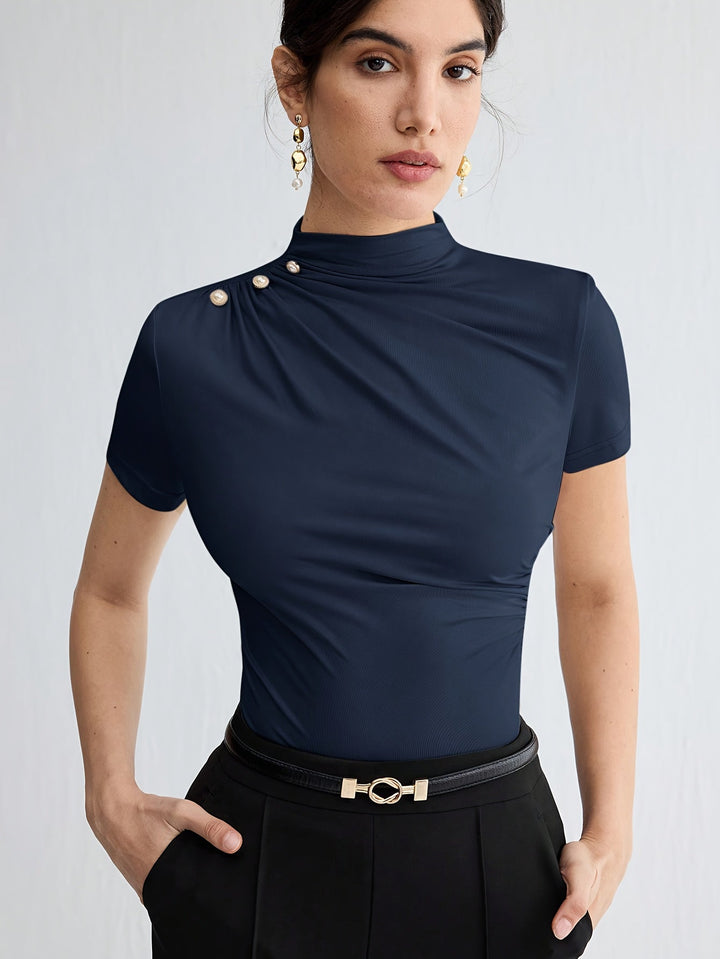 Sienna | Mock Neck Kortärmad Topp
