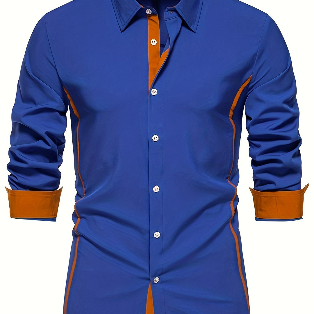 Anthony | Kontrast Trim Button-Up Skjorta