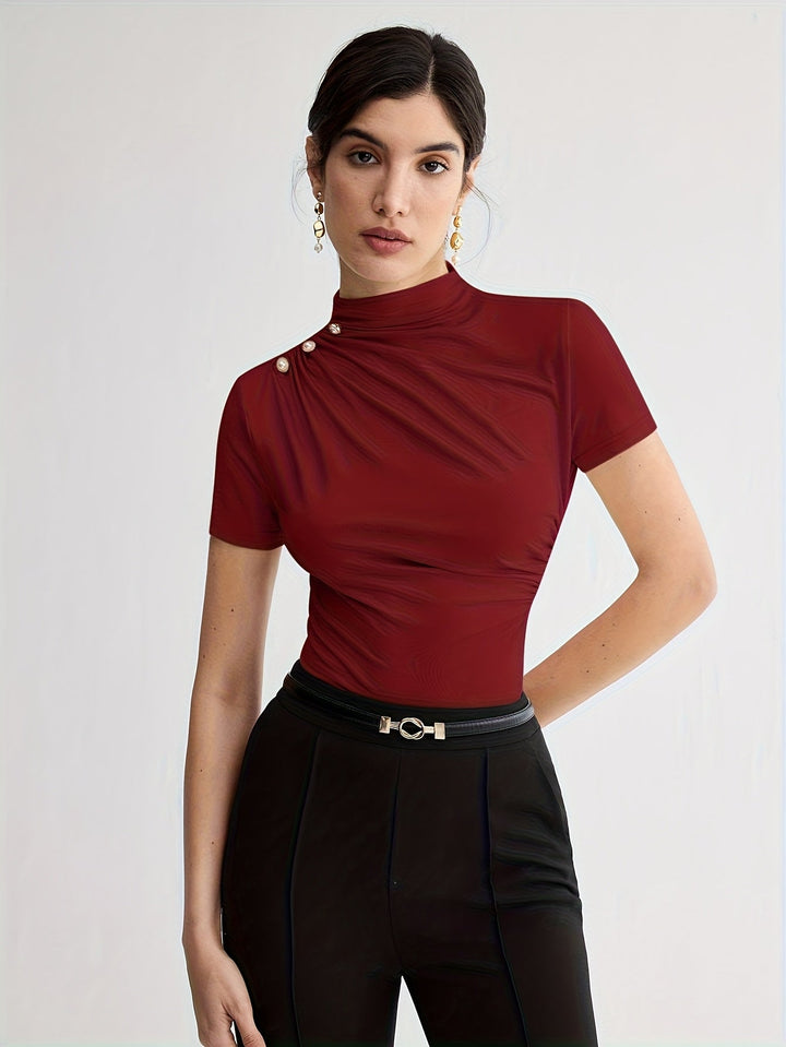 Sienna | Mock Neck Kortärmad Topp