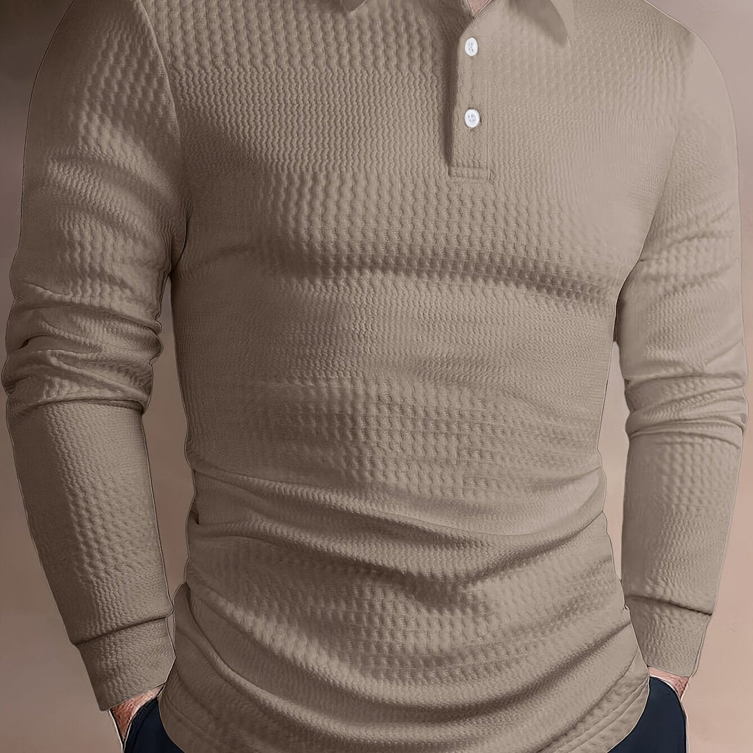 Fletcher | Texturerad långärmad polo