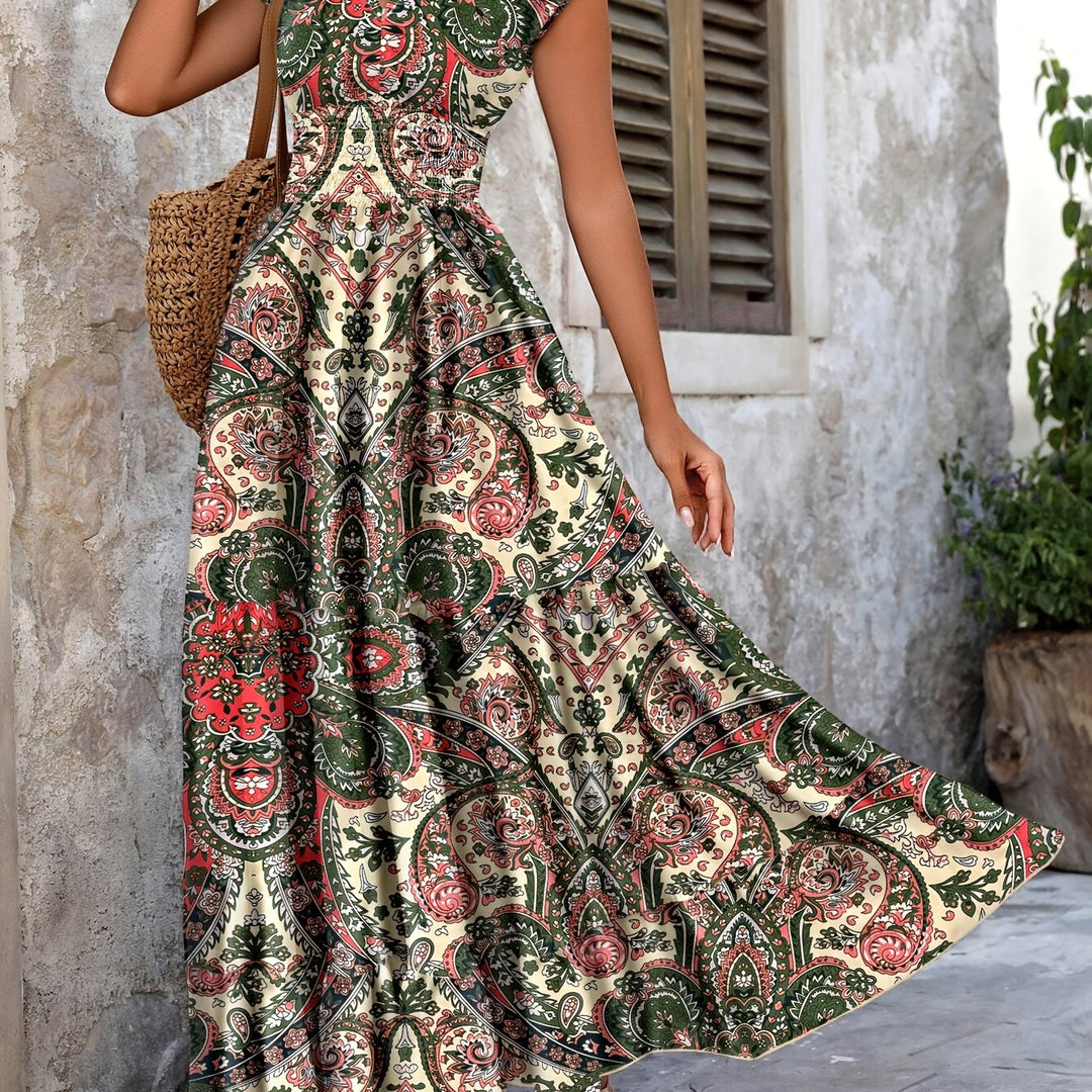 Roberta | Bohemisk Paisley Maxi Klänning