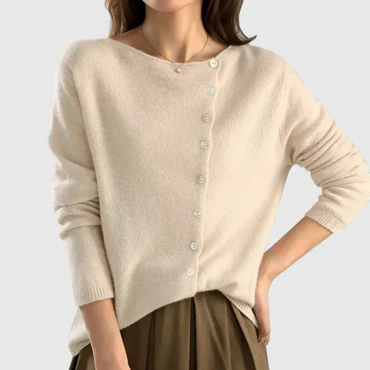 Lorna | Asymmetrisk Knapp Cardigan