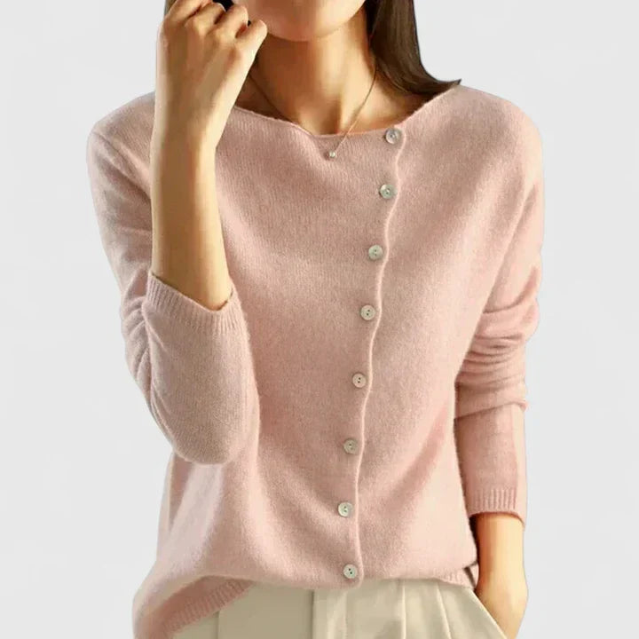 Lorna | Asymmetrisk Knapp Cardigan