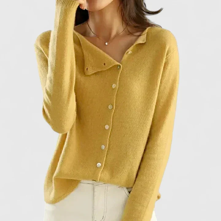 Lorna | Asymmetrisk Knapp Cardigan
