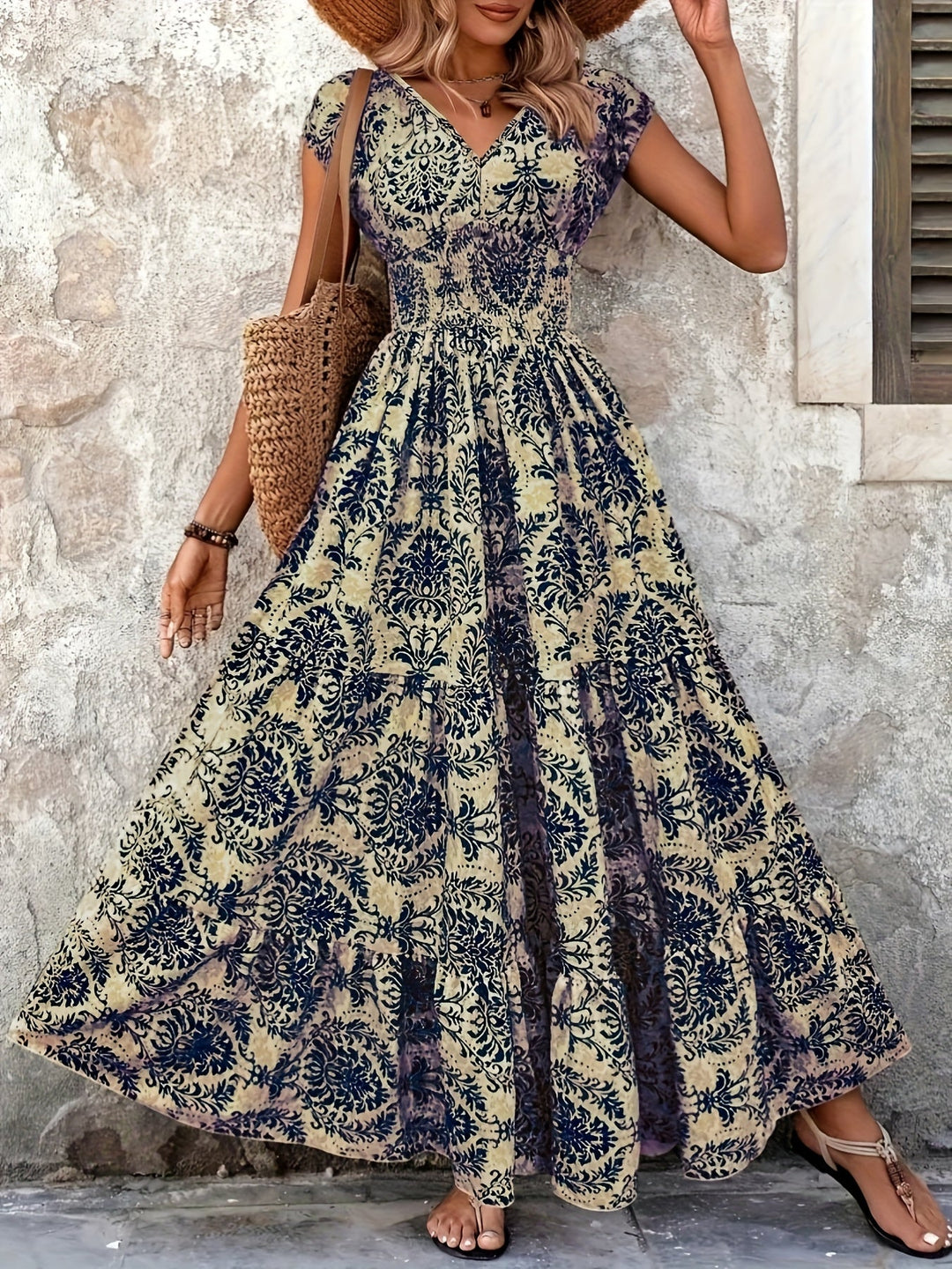 Lorena | Flödande Bohemisk Maxi Klänning