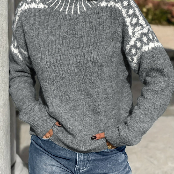 Corinna | Kontrast-Trim Mock-Neck Tröja