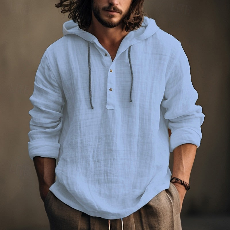 Roman | Avslappnad Hooded Skjorta