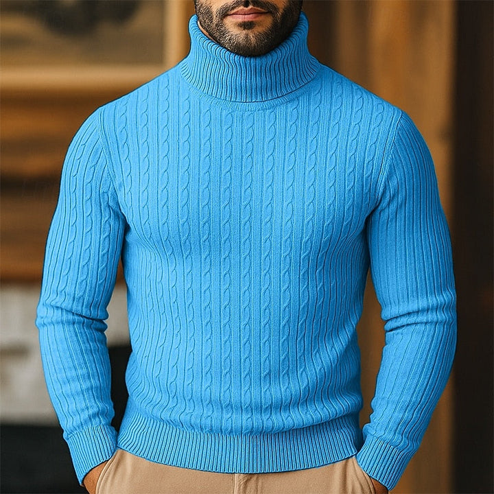 Rupert | Kabelstickad Turtleneck Tröja