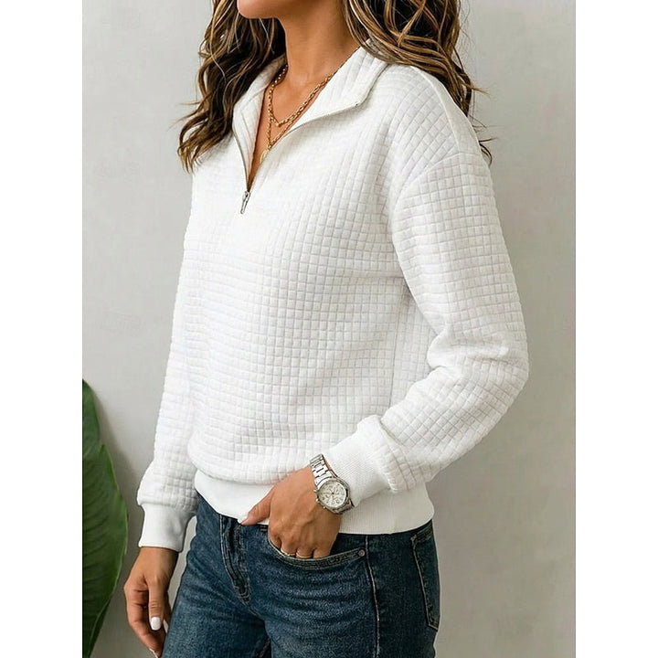 Annette | Texturerad Quarter-Zip Pullover