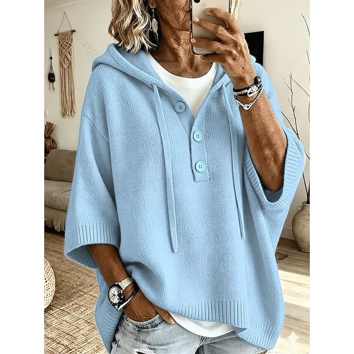 Brooklyn | Avslappnad Hoodie Stickad Tröja