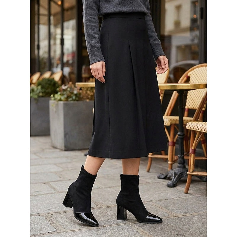 Beatrix | Cap-Toe Chunky Heel Ankelstövlar