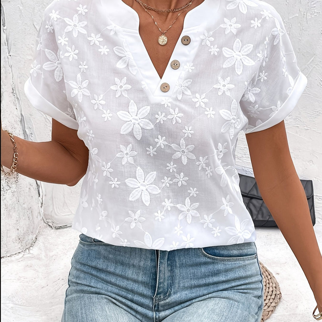 Lorraine | Blommig V-ringad Blus