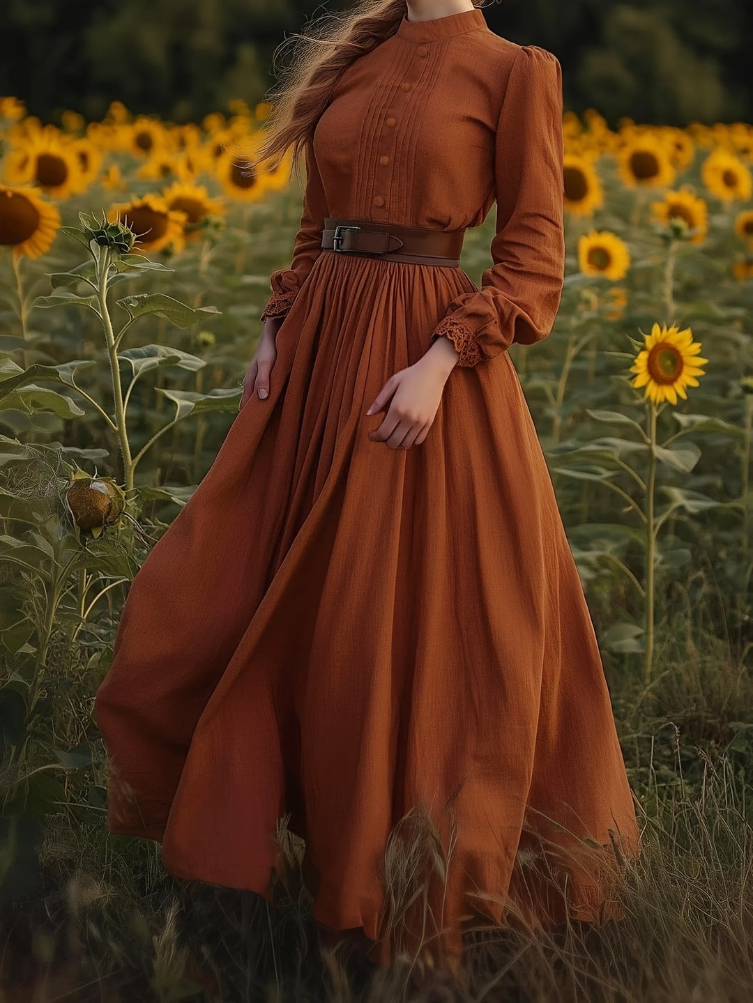 Emmeline | Vintage Plisserad Maxiklänning